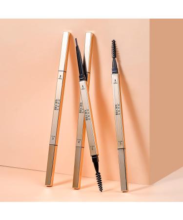 3 PCS Waterproof Long-Lasting Dark Brown Eyebrow Pencil Set - Natural Brow Makeup | Ultra Slim Defining Pencils 3pcs - Buy Online on SooperMarket.com