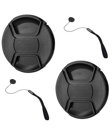 GAOAG 2 Pack 55mm Center Pinch Lens Cap for Nikon Canon Sony DSLR Camera Compatible with Nikon D3400 D3500 D5500 D5600 D7500,Song FE 35mm f1.8/FE 28-70mm f3.5-5.6 OSS and Any 55mm Thread Lenses