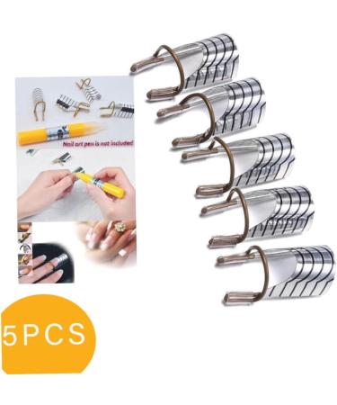 5PCS/SET Reusable Nail Art Extension Forms Guide Acrylic Nail Uv Gel Nail Extention Tips Nails Aluminum Form Guide(Silver) - Buy Online on SooperMarket.com