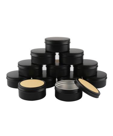 Basic packing 12 pieces 150ml matt black empty round aluminum jar with screw cap aluminum dose Aluminum screw box cream box Cerz dose cosmetic cans tin cans with 12 pieces 70mm sticker