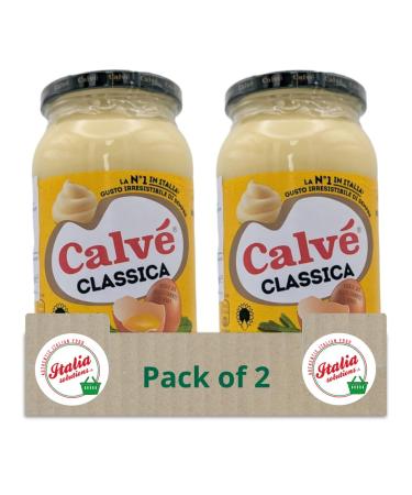 Calve Classica Mayonnaise La Maionese No.1 in Italy With Free Range Eggs 428g - Pack of 2