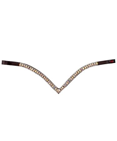 Start Wodenhringriemen horse glitter headband leather diamond horse sting strap porching for bridle head straps for horses size warm blood thoroughbred and pony (cob brown/shimmering) COB brown/shimmering
