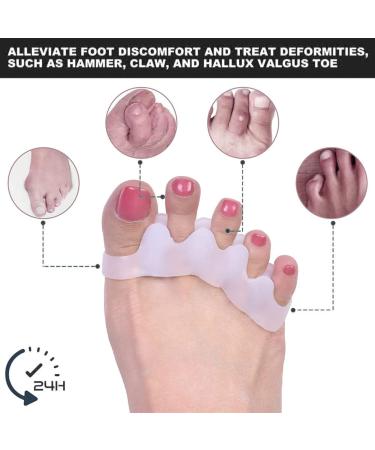 2 Pair Gel Toe Separators - Bunion Corrector for Women & Men - Toe Spacer & Straightener - White - Buy Online on SooperMarket.com