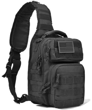 REEBOW GEAR Tactical Sling Backpack - Black Rover Shoulder Pack - Buy Online on SooperMarket.com