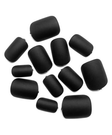 LuckForever 240pc Black Matte Square Press-On Nails | Short Fake Nails & Adhesive Tabs for Women & Girls - Stunning Acrylic Nail Tips - Buy Online on SooperMarket.com