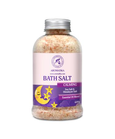 Soothing swimming salt 600g with essential oils sandal wood & lavender and bergamot - natural salt - best for bathroom - good sleep - relaxing - personal care lavender 600 g (1 Pack)