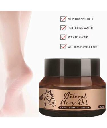 Natural Horse Oil Foot Repair Cream - Anti Cracking Skin Moisturizer for Rough Dry & Cracked Heels - 3PCS for Men & Women - Buy Online on SooperMarket.com