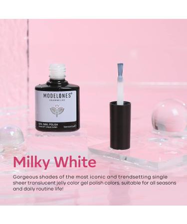 Modelones Gel Nail Polish 1 Pcs 15ml Milky White Gel Nail Polish Jelly Gel Polish Set Sheer Pure White Color Nail Gel Polish Kit Soak Off U V GEL LED Salon DIY at Home Gel Nail Manicure Gift for Women Girls - Buy Online on SooperMarket.com