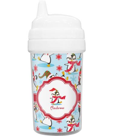 RNK Shops Christmas Penguins Toddler Sippy Cup (Personalized)