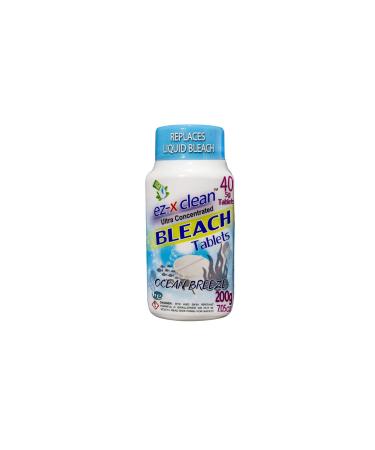 Ultra Concentrated Water Activated Bleach Tablets for Laundry and Multipurpose Cleaning. 40 Tablets 7.05 OZ Phosphate Free Replaces Liquid BLEACHES (Ocean Breeze)