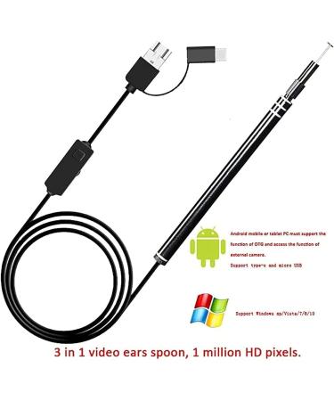 Jteremy 5.5mm HD Visual Ear Camera | 3-in-1 WiFi Ear Endoscope with 6 LED Light | Ear Wax Removal Tool - Buy Online on SooperMarket.com