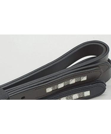 Children's Stirrup Strings Leather Glittering Big Liz - Brown Black 100/110/120 cm Straps | Tysons (120 cm Dark Brown) - Buy Online on SooperMarket.com