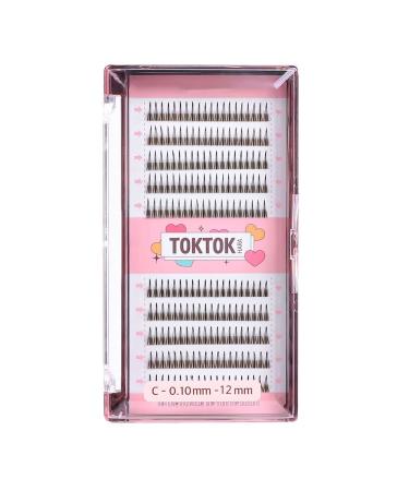 CORINGCO False Eyelashes Actress Eyelash Kit Self Adhesive Eyelashes Individual Eyelashes Partial False Eyelashes Eye Lashes Extension (0.10mm-9mm  10mm  11mm  12mm) (BK 12mm)