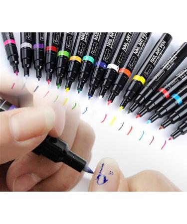 16PCS Nail Art Pen Painting Kit Drawing Dotting Nail Polish Pen 3d Nail Design Beauty Tools For Uv Gel Polish Assorted Colour - Buy Online on SooperMarket.com