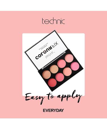 Technic Colour Fix Pressed Powder Blush Palette - 8 Matte Shades for Long-Lasting Professional Finish - Buy Online on SooperMarket.com