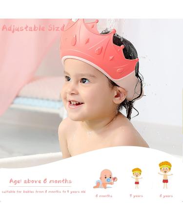 KAMHBE Kids Shower Cap Shield - Adjustable Crown Hair Wash Visor for Eyes, Ears & Face (Red) - Buy Online on SooperMarket.com