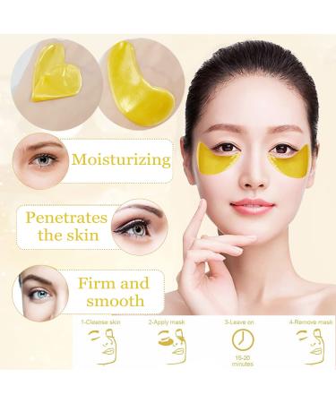 Eakroo 20 Pairs 24K Gold Collagen Lip & Eye Mask Set for Nourished Skin - Anti-Aging Eye Patches for Fine Lines, Dark Circles & Moisturizing - Buy Online on SooperMarket.com