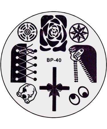 STAMPING STENCIL # BP-40 Zipper zipper closure zip rose corset corsage bodice dog bow eyes