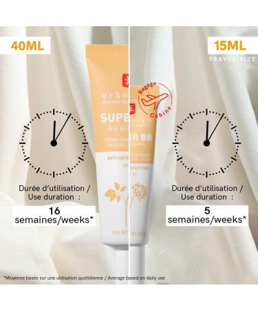 Erborian Super BB Cream with Ginseng SPF 20 - High Coverage Tinted Corrector - Korean Cosmetics Caramel 15ml - Buy Online on SooperMarket.com