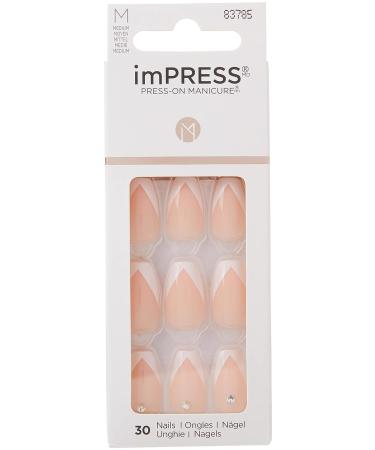 KISS imPRESS So French Press-On Manicure Nail Kit | PureFit Technology | Medium Length Nails | Includes Prep Pad, Mini Nail File, Cuticle Stick | 30 Fake Nails - Buy Online on SooperMarket.com