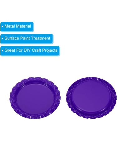 PATIKIL 1 Inch Flat Decorative Bottle Caps 50 Pack Craft Bottle Pendant Trays Double Sides Printed for DIY Pendants Craft Scrapbooks Purple - Buy Online on SooperMarket.com
