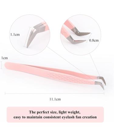 Tweezers for Eyelash Extension Professional Eyelash Tweezers for Single 2D 3D Eyelash Extension(Rounded Corners) 1 count (Pack of 1) Pink - Buy Online on SooperMarket.com