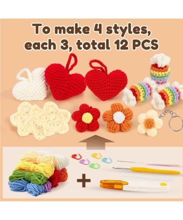 OPOUNT Crochet Kit for Beginners - 12 Simple Crochet Keychains, Step-by-Step Instruction (Patent Product) - Buy Online on SooperMarket.com