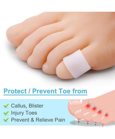 8 Pairs Silicone Toe Cushion Tubes for Pain Relief & Toe Protection - Anggrek Toe Sleeves for Corns, Blisters, Hammer Toe - Men & Women - Buy Online on SooperMarket.com