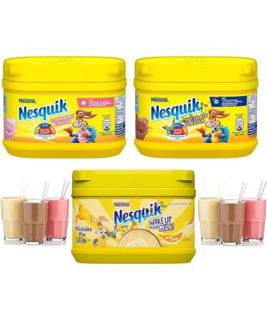 Nesquik Strawberry Chocolate & Banana Flavour Bundle Enjoy These Classic Flavours With Your Milk - 300g | Pick your Favourite Type - Buy Online on SooperMarket.com