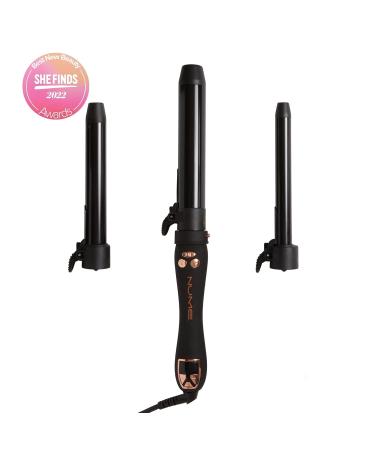 NuMe 3-in-1 Automatic Curling Iron Set | Professional Hair Curler with Interchangeable Tourmaline Ceramic Barrels for Beach Waves - Ideal for All Hair Lengths - Buy Online on SooperMarket.com