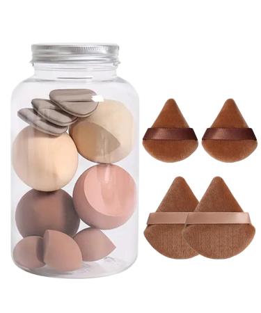 Dranng Make up Sponges - Soft Makeup Sponge | Beauty Sponge & Powder Puff Versatile Wet & Dry Use Long Lasting for Women Light Coffee
