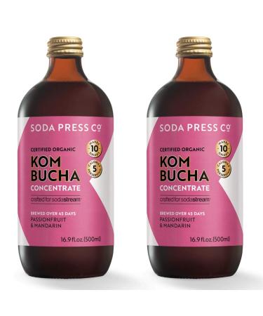 sodastream Organic Passionfruit & Mandarin Kombucha Flavor Mix, 16.9 Fl Oz (Pack of 2) Passionfruit & Mandarin Kombucha Pack of 2
