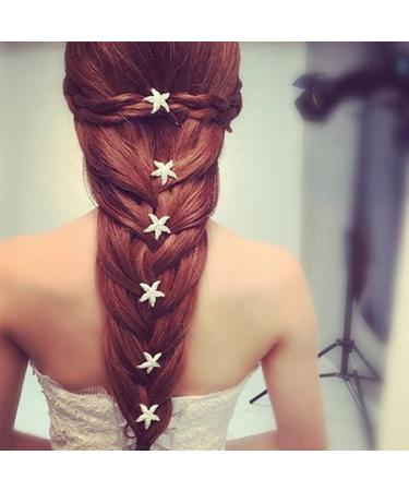 6pcs U Shape Starfish Hair Pins | Elegant Wedding Party Accessory - International Shipping - Buy Online on SooperMarket.com