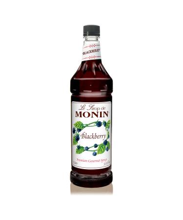 Monin - Blackberry Syrup, Delicious Berry Flavored Syrup, Cocktail Syrup, Authentic Flavor Drink Mix, Simple Syrup for Iced Tea, Lemonade, Cocktails, & More, Clean Label, Gluten-Free (1 Liter) 33.8 Fl Oz (Pack of 1)