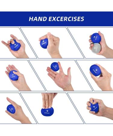 Letreen 3 Set Stress Balls for Adults - Gel Anti-Stress Balls in Various Strengths & Sizes | Perfect for Concentration & Relaxation - Black Sapphire Blue Gray - Buy Online on SooperMarket.com