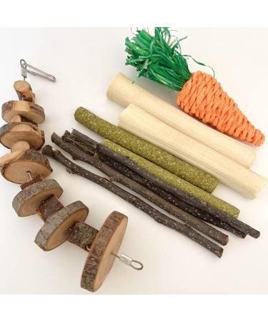 Runfar Natural Wooden Hamster Toy Kit - Exercise Bell Roller & Tooth Care Toys for Hamsters Chinchillas Rabbits & Guinea Pigs - Buy Online on SooperMarket.com