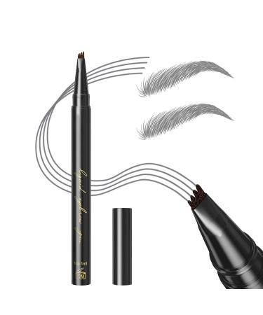 GL-Turelifes Eyebrow Pencil Microblading Pen Liquid Eyebrow Pen Micro 4 Tip Eyebrow Pencil Brow Pen Long-Lasting Waterproof & Smudge-proof Natural Eyebrow Makeup (#03 Light Gray)