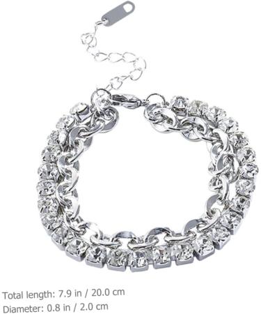 PACKOVE 2pcs Rhinestone Bracelet Wrist Bracelet Delicate Bracelet Girls Bracelet Women Bracelets Layering Bracelets Chain Bracelet Personalized Bracelet Charm Alloy Miss Chained - Buy Online on SooperMarket.com