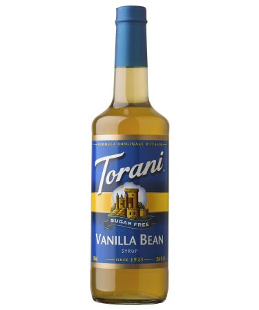 Torani Sugar Free Vanilla Bean Syrup 750 ml - flavouring syrup for coffee tea soda cocktail etc. - zero sugar zero calories keto friendly