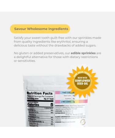 Good Dee's Sugar Free Sprinkles | Low Carb Rainbow Sprinkles | Keto Sprinkles with All Natural Coloring | | Diabetic Dye-Free Dairy-Free & Gluten-Free | (1g Net Carbs Per Serving) - Buy Online on SooperMarket.com