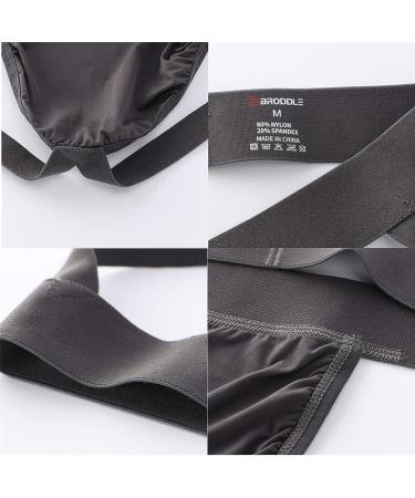 Broddle Men's Charcoal Grey Stretchy Nylon Jockstrap - Medium Size - Buy Online on SooperMarket.com