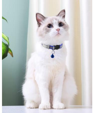 Tagme Cat Neck Band - 2 Pack Customizable Cat Necklace with Safety Clasp & Bell | Adjustable 18-31 cm Navy Blue - Buy Online on SooperMarket.com