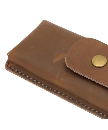 Premium Cowhide Shaving Bag - Portable Safety Razor Cover & Leather Case for Travel | Classic Shaver Accessories - Buy Online on SooperMarket.com