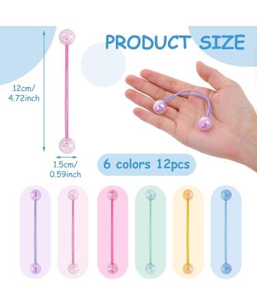 Lusofie 12 Pcs Ball Hair Ties - Acrylic Blingbling Ponytail Holders for Girls and Kids - Buy Online on SooperMarket.com