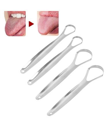 Stainless Steel Adult Tongue Scraper Set - Portable Reusable Fresh Breath Cleaner (2pcs, S) - Buy Online on SooperMarket.com