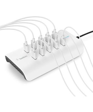 Buy Belkin Rockstar 10-Port USB Charger 120W - Fast Charging 2.4A per Port White | International Shipping Available - Buy Online on SooperMarket.com