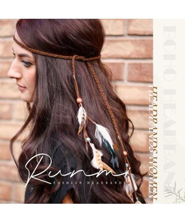 Runmi Boho Feather Headband with Long Tassels - Adjustable Festival Hair Accessories for Women & Girls - International Shipping Available - Buy Online on SooperMarket.com