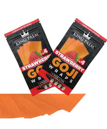 King Palm Goji Berry 4 x Strawberry Wraps Cones Pre Rolls Papers - 4 - Model-X Tips (Strawberry)