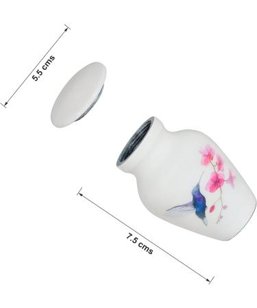 SMARA Small Keepsake Cremation Urn with Velvet Case | Choose From Unique Colors lovely Sharing Mini Metal Token For Human Ashes or Pet. (Keepsake Hummingbird (White)) Keepsake Hummingbird (White) - Buy Online on SooperMarket.com