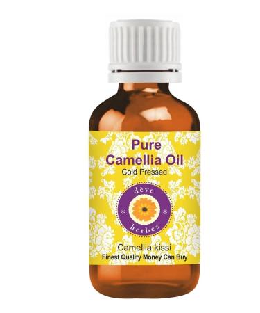 Deve Herbes Pure Camellia Oil (Camellia kissi) Natural Cold Pressed Therapeutic Grade 30ml (1 oz) 30 ml (1 Pack)